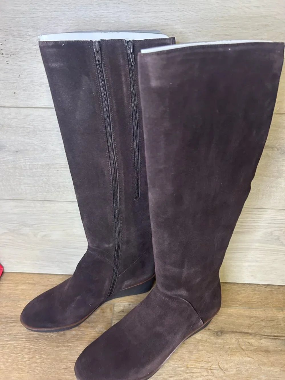 Aerosoles Womens Binocular Tall Riding Knee-High Boots Dark Brown Suede 9.5M
